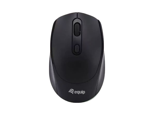 Equip 245122, Ambidextrous, Optisk, RF Trådlös, 1600 DPI, Svart