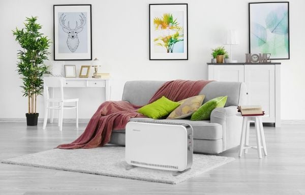 Concept KS3020, Infraröd elektrisk värmefläkt, Glimmer, 1,65 m, inomhus, Golv, Silver, Vit