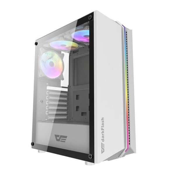 darkFlash DK151, Midi Tower, PC, Vit, ATX, ITX, micro ATX, ABS, Härdat glas, 16 cm