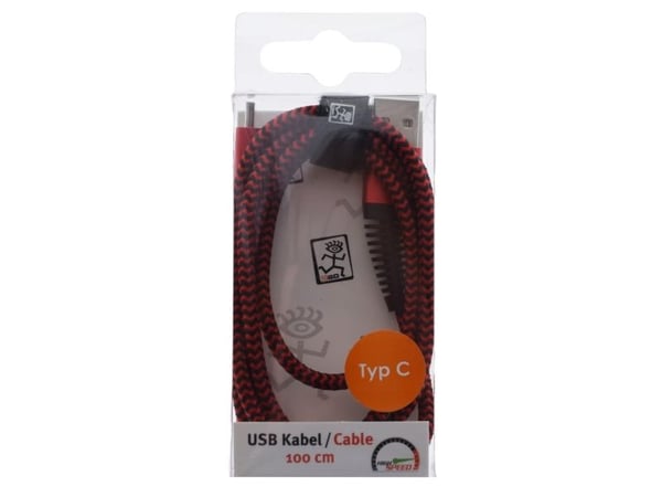 2GO 795947, 1 m, USB B, USB C, USB 3.2 Gen 1 (3.1 Gen 1), Röd
