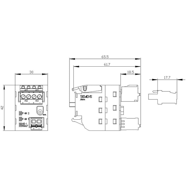 Siemens 3SU14001EC102AA0 3SU1400-1EC10-2AA0 Interface 36.1 V IP20 1 St., 79 g, 64 mm, 50 mm, 83 mm