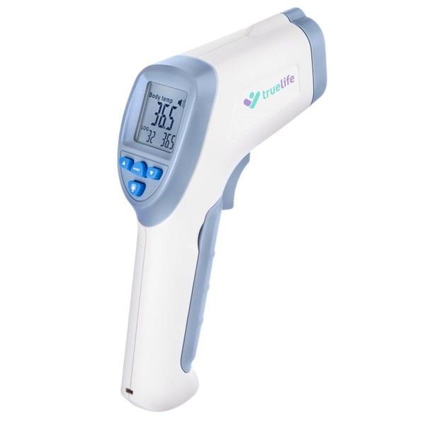 TrueLife CAREQ7BLU, Kaukolämpömittari, Sininen, Valkoinen, Universaali, Painikkeet, °C,°F, 0,2 °C