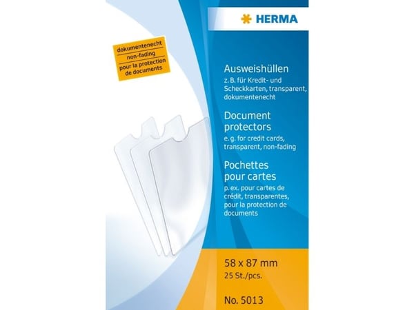 HERMA 5013, Korttikotelo, Läpinäkyvä, Polypropeeni (PP), Yksivärinen, 58 mm, 87 mm