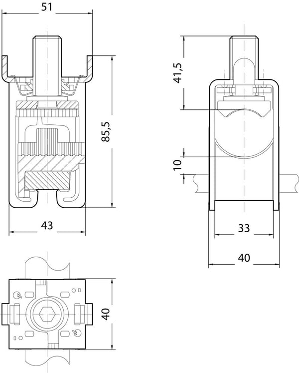 Siemens 8US19412AA02 tilbehør til fordelerskap tilkoblingsklemme 600 A, 3 stk