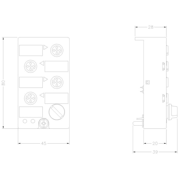 Siemens 3RK1100-1CQ20-0AA3 SPS-Kompaktmodul 24 V/DC, 1 A, 80 mm, 82 g, 108 mm, 50 mm, 45 mm
