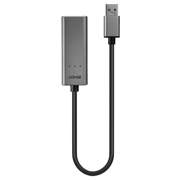 Lindy 43313, USB-A, RJ-45, 0,27 m, Sølv