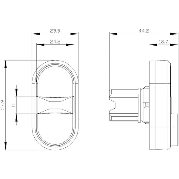 Siemens 3SU1051-3BB61-0AA0 Dubbel tryckknapp (B x H) 29,9 mm x 57,9 mm IP66, IP67, IP69/IP69K 1 st
