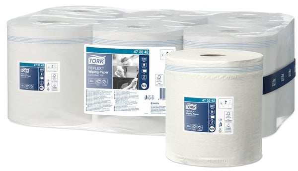Tørkepapir Tork M4 Reflex™ hvitt - (6 ruller per kartong)