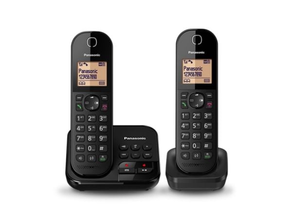 Panasonic KX-TGC422GB trådløs DECT-telefon med telefonsvarer, Duo, svart