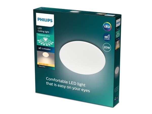 Philips CL200 - Vägg-/taklampa - LED - 20 W - varmt vitt ljus - 2700 K - vit