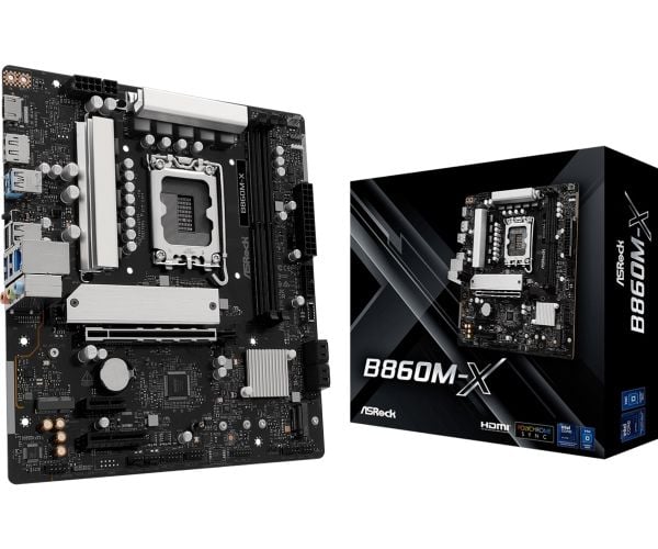 ASRock B860M-X - Hovedkort - micro ATX - LGA1851-sokkel - B860 Chipset - USB-C 3.2 Gen 2x2, USB-C 3.2 Gen 1, USB 3.2 Gen 1 - 2.5 Gigabit LAN - innb...