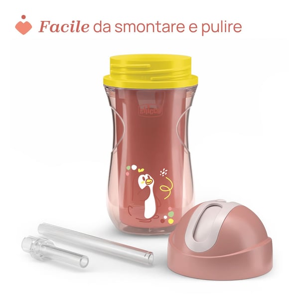 Chicco 00006991150000, Single, 0.266 L, Rose, Plastic, Silicone, Cup, Universal