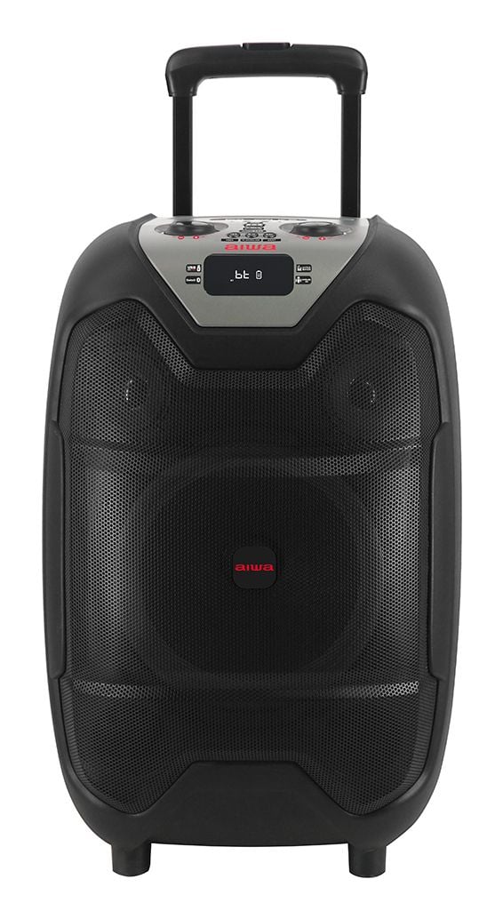 Aiwa KBTUS-500, 50 W, 400 W, 25,4 cm (10"), 7,62 cm (3"), PA-system på hjul, Svart