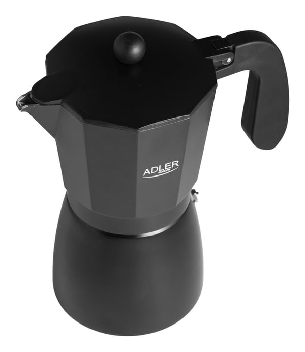 Adler AD 4429, Mokkagryte, 0,52 l, Svart, Aluminium, 9 kopper, Malt kaffe