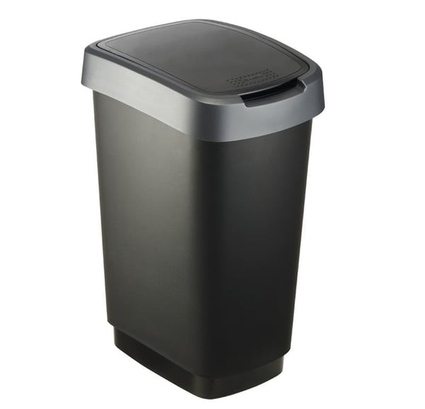 Rotho Twist, 25 L, Suorakulmainen, Polypropeeni (PP), Musta, Ohje, 252 mm