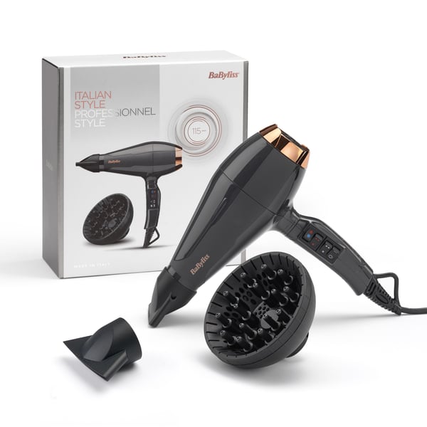 BaByliss 6719DE Air Pro 2200 hiustenkuivaaja 2200 W ionitoiminto, harmaa