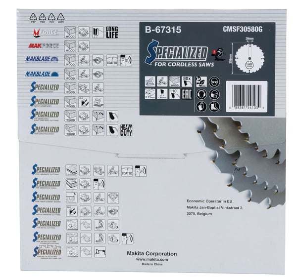 Makita B-67315, Trä, 30,5 cm, 3 cm, 2,15 mm, 5000 RPM, 1 styck