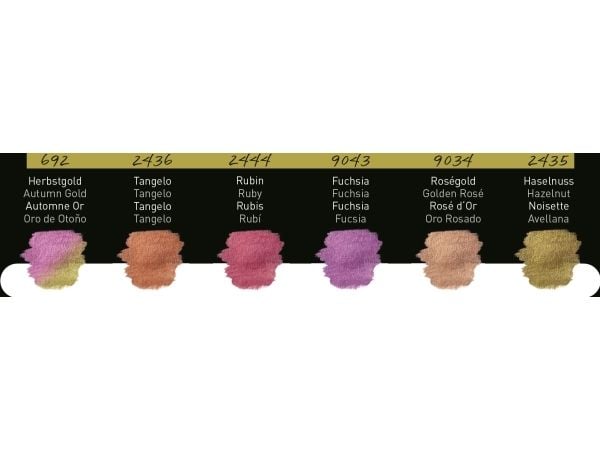 FINETEC® Pearlescent akvarellsett Warm | 6 farger