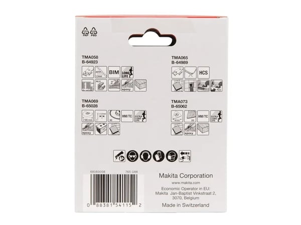 Makita B-67496, Teräpakkaus, Laatta, 4 kpl
