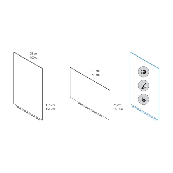 Whiteboard Rocada 75x115 cm magnetisk vit