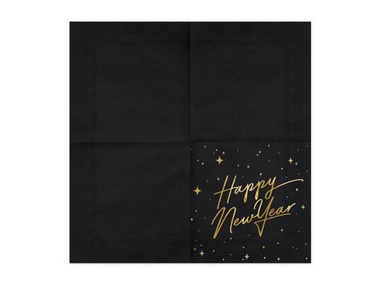 PartyDeco SP33-82-010-019ME, Svart, Guld, papper, Bild, 165 mm, 165 mm, 22 styck