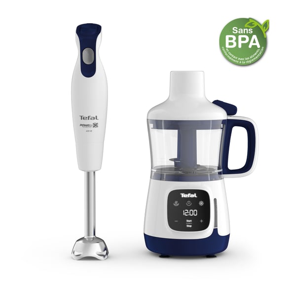Tefal Yummy Gourmet HB55W430 - Stavmixer - 600 W - vit/blå