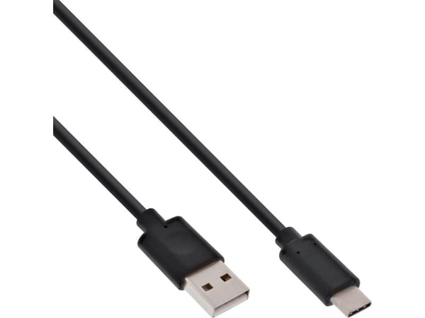 InLine 35737, 0,3 m, USB A, USB C, USB 2.0, 0,48 Gbit/s, Svart