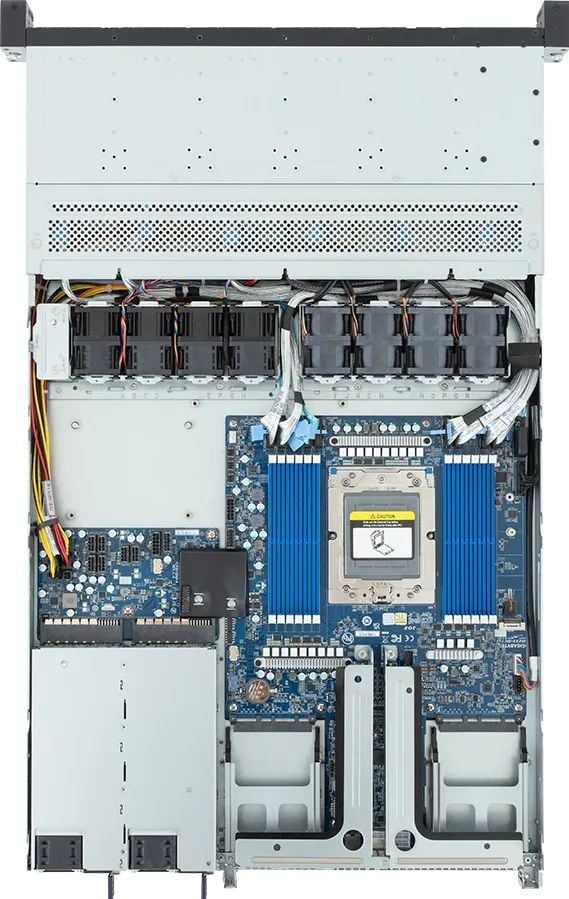 Gigabyte R163-Z35-AAH1 Rev. 3.x rackserver – AMD EPYC 9004/9005 – 12x 2,5" NVMe/SATA
