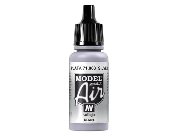 Vallejo 71.063, 17 ml, Silver, Metallisk, Flaska