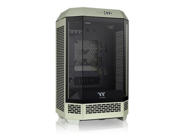Thermaltake The Tower 300 - Mikrotårn - mini ITX / micro ATX - sidepanel med vindu (herdet glass) - ingen strømforsyning - matcha-grønn - USB/lyd