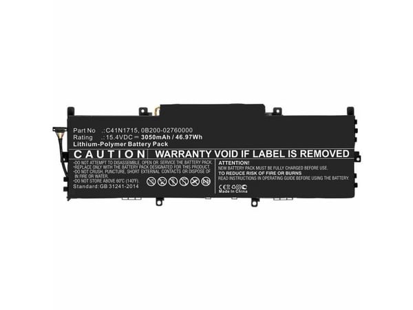 CoreParts - Batteri til bærbar PC (tilsvarer: ASUS 0B200-02760000, ASUS C41N1715) - 15.2 V - litiumpolymer - 3000 mAh - 45.6 Wh - svart
