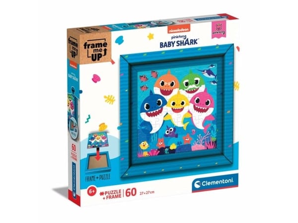 Clementoni puslespill 60 brikker Frame me up Baby Shark 38807