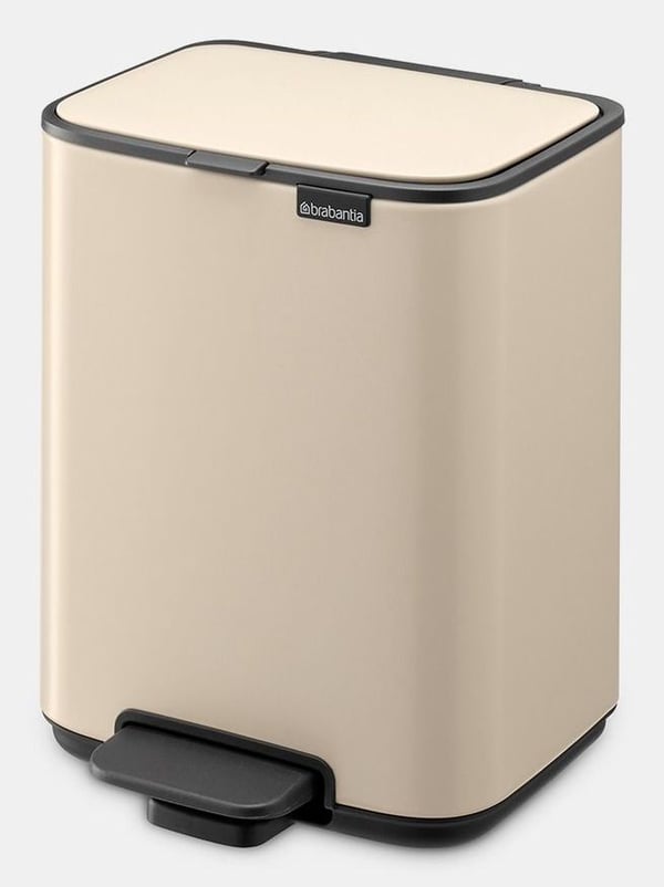 Brabantia Bo, 4 L, Suorakulmainen, Terästä, Beige, Muovi, Poljin