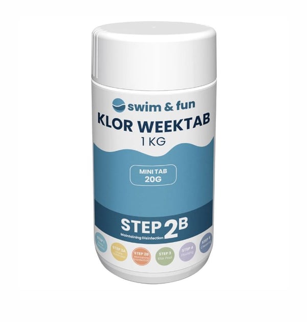 Swim&Fun Klor WeekTab - Tabs 20 g - 1 kg - Steg 2B