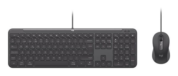 Logitech Signature Slim Combo MK620 For Business, Langallinen, USB, Näppäimen saksikytkin, QWERTY, Grafiitti, Sisältää hiiren