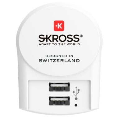 SKROSS Euro USB-laturi 2x tyyppi A matkasovitin 1302421