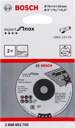 Bosch Expert for INOX - Skjæreplate - for rustfritt stål, inox steel - 2 deler - 76 mm