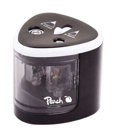 Peach PO102 - Elektrisk blyantspisser - triangle - 2 hull - svart