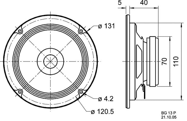 Visaton BG 13 P - Högtalardrivrutin - 20 Watt