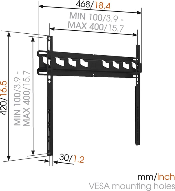Vogel's MA3000 - Kiinteä TV-seinäkiinnike, 100 x 200,200 x 100,200 x 200,200 x 300,300 x 200,300 x 300,300 x 100,400 x 200,400 x 400,400 x 300 , La...