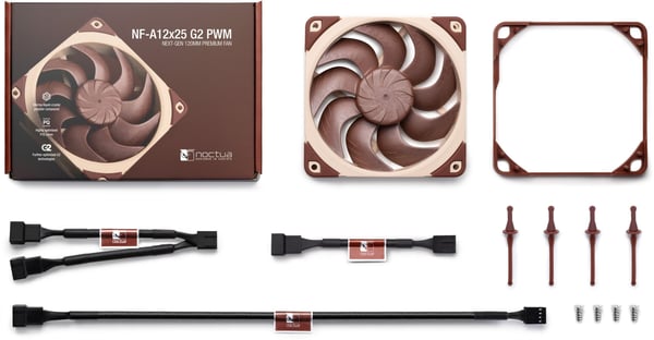 Noctua NF-A12x25 G2 PWM - Kabinettvifte - 120 mm - brun