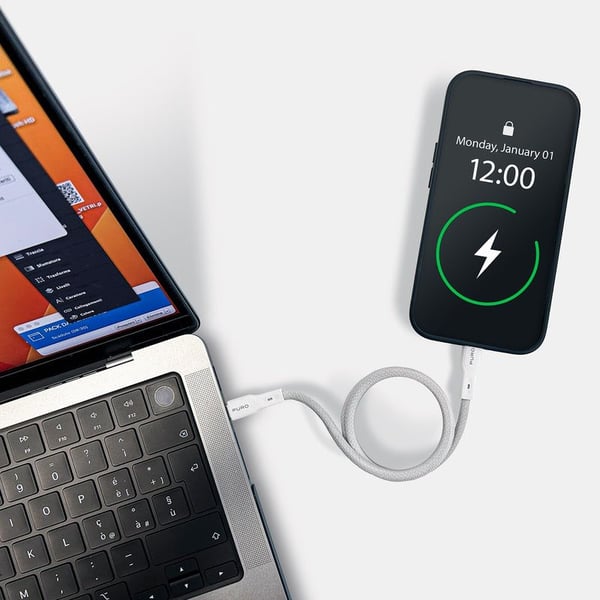 PURO PUCUSBCUSBCMAGWHI, 1 m, USB C, USB C, USB 3.2 Gen 2 (3.1 Gen 2), 20 Gbit/sek, Vit