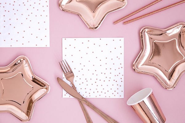 PartyDeco TPP11-019R, Tallrik, Andra, papper, Rose Gold, Monokromatiskt, 6 styck
