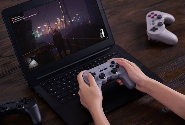 8Bitdo Pro 2, Gamepad, Nintendo Switch, Nintendo Switch Lite, PC, iOS, Analog/digital, Ledning & Trådløs, Bluetooth/USB, USB Type-C