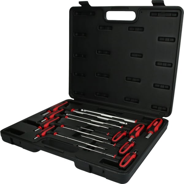 KS Tools 151.8150, Kuusiokoloavainsarja T-kahvalla, 9 kpl, T-kahva lyhyellä varrella, Kromivanadiini-teräs, 1,8 kg
