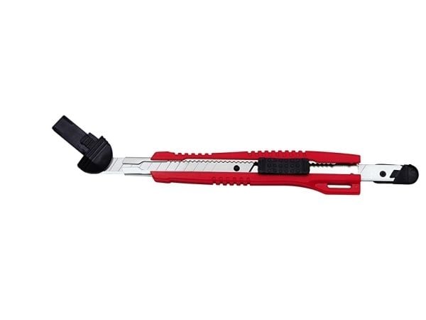 WEDO-ammattilaisleikkuri, terä: 9 mm, kiinnikkeellä, punamusta ABS-muovista, metallinen teräohjain, rasteri pre (78 3009)