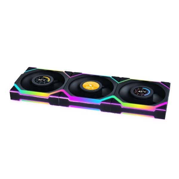 Lian Li UNI FAN SL Wireless LCD 120 Reverse Blade, Vifte, 12 cm, Sort