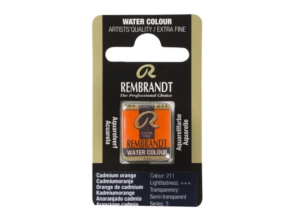 Rembrandt vannfarge i panne 211 Cadmium Orange