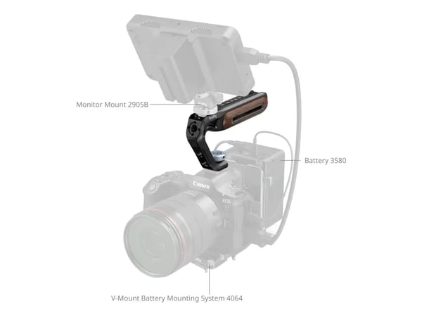 SmallRig 5250, Digitaalikameran käsikahva, musta, Ruskea, Alumiini, Puu, 165,1 mm, 32 mm, 84 mm
