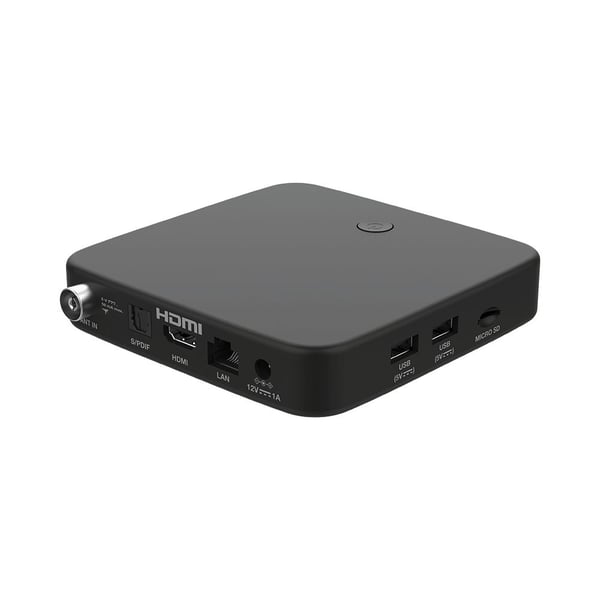 Tehokas SRT420 Android TV -boksi, 4K UHD, DVB-T2, 2 Gt RAM-muistia, 8 Gt tallennustilaa, musta